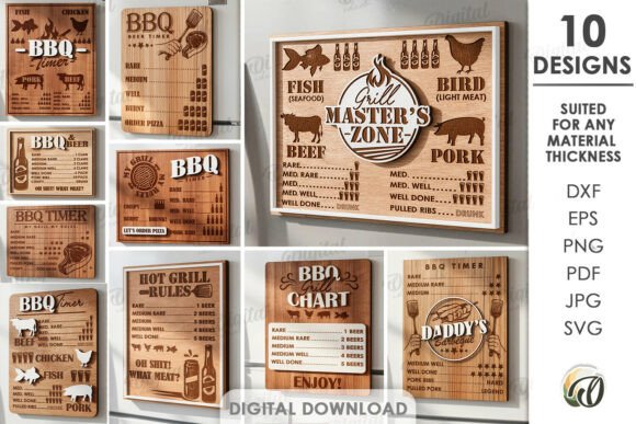 3D BBQ Timer Magnets Bundle Laser Cut Signs Review