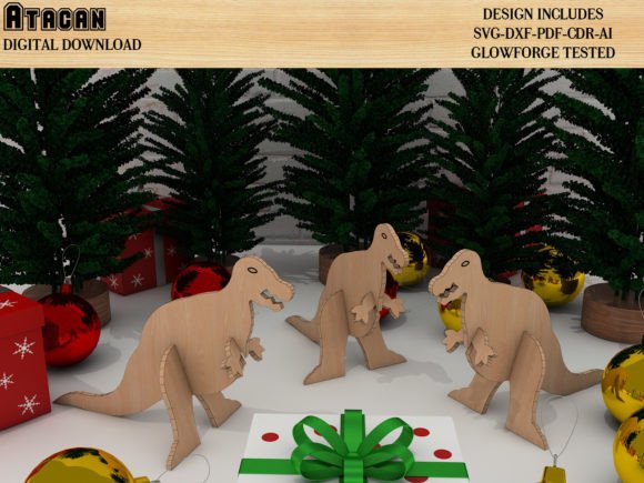 3d Dinosaur Vector Plans Animal Shapes Laser Cutting Winter Amp