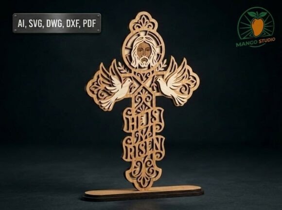 3D He is Risen Easter Cross 3mm: Laser Cutting and Other Home Decor Review