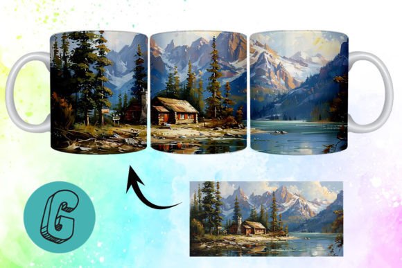 3D Oil Paint Vintage Sence Mug Wrap 07 Graphics and Illustrations Review