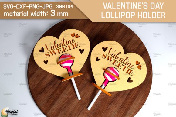 3D Valentine. Lollipop Holder Laser Cut