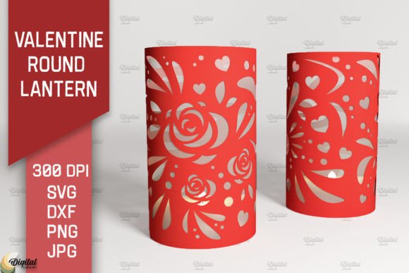 3D Valentine Round Lantern Paper Cut 3D SVG for Valentine S Day