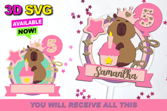 Capybara Shaker Cake Topper 3D SVG Review