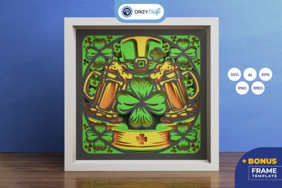 Cheers to Luck St Patricks 3D Shadow Box