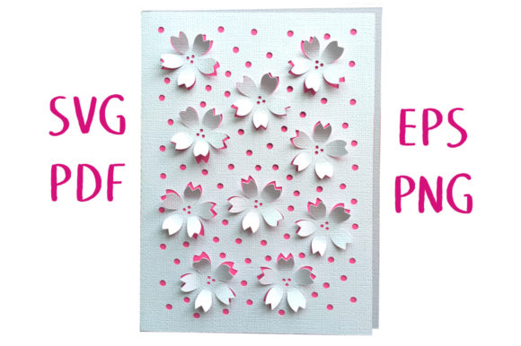 Cherry Blossom 3D Card Cut File for Laser Cutting and Cards