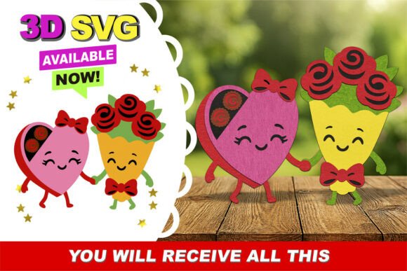 Cute Perfect Match Valentines 3D SVG Review