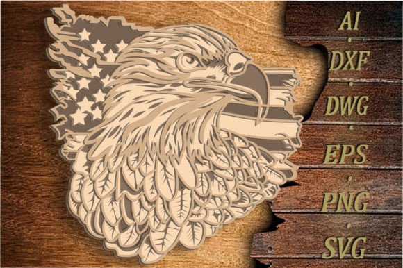 Eagle Multilayer Svg 3D Patriotic Eagle for Laser Cutting and Other Home Decor