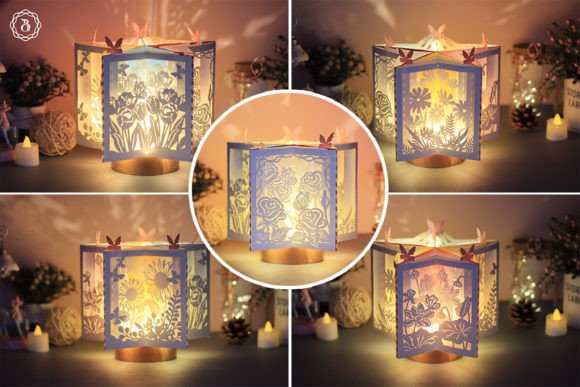 Flowers Book Star Lanterns 3D SVG