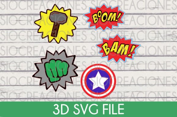 Logos Superheroes. 3D SVG in Fantasy And Fairy Tales