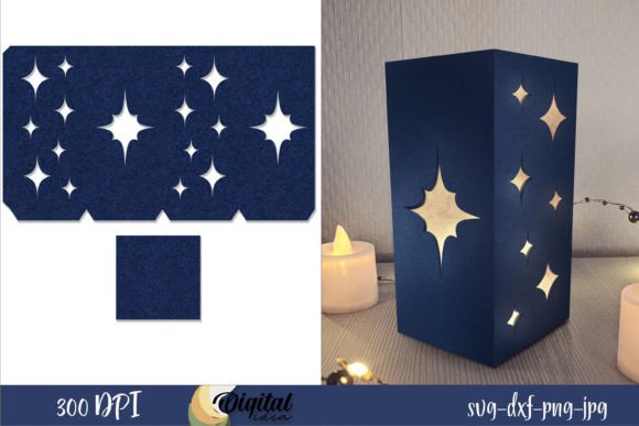 Nativity Lanterns Paper Cut Design 3D