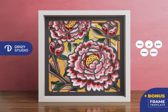 Peony Flowers 3D Shadow Box Review: Elevating Brand Visuals