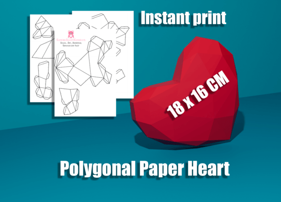 Polygonal Heart 3D Papercraft: A Designer’s Take on Shapes and 3D SVG