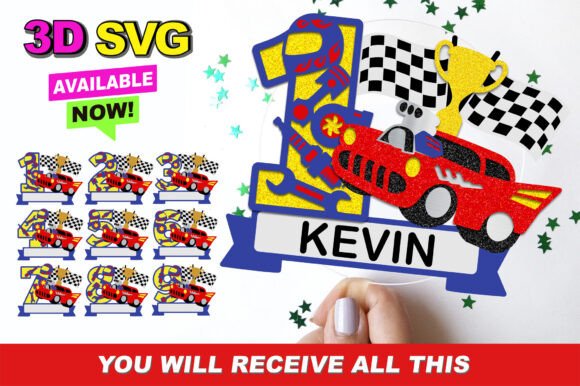 Race Car Numbers Topper 3D SVG Review