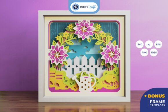 Spring Garden 3D Shadow Box: A 3D SVG Review for Digital Sellers