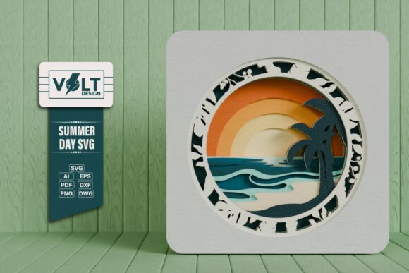 Summer SVG Beach 3D SVG Craft Design Review