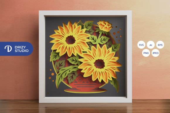 Sunflower Bouquet on Vas 3D Shadow Box: A Designerβs Review